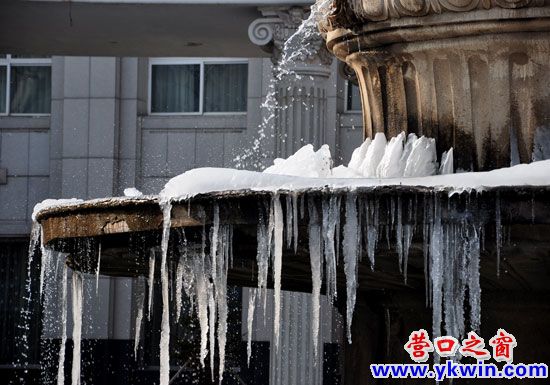 世紀花園噴泉成冬季拍照景點