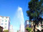 營(yíng)口市一條小馬路邊突噴十米水柱
